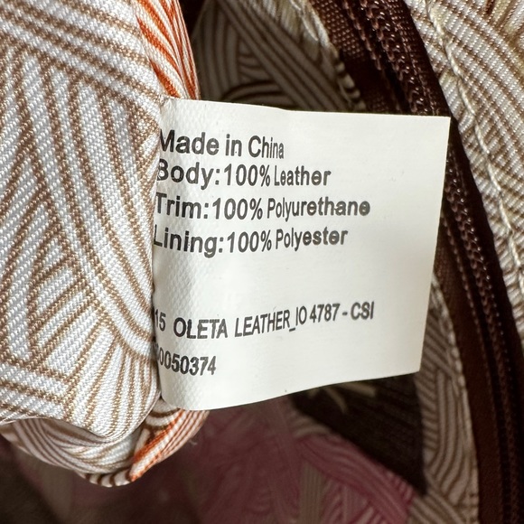 The Sak Brown Leather Green Gray Random Print Small Crossbody Bag Purse Bronze - Picture 9 of 10